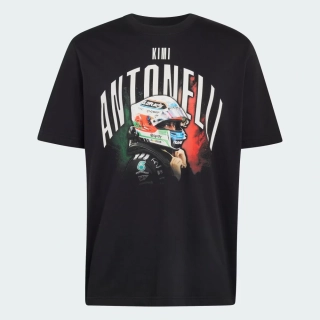 Tričko Adidas - Mercedes AMG Petronas F1 edice KIMI ANTONELLI černé GRAPHIC